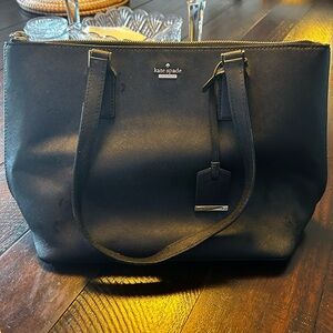 Kate Spade Black Leather Tote Bag Sophisticated Design